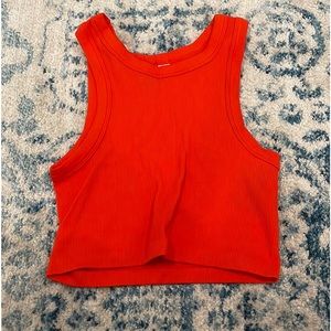 Ribbed Crop Top Cut Shoulders